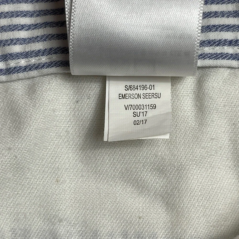 Banana Republic Emerson Shorts Mens 32 Blue‎ Striped Seersucker Summer Casual